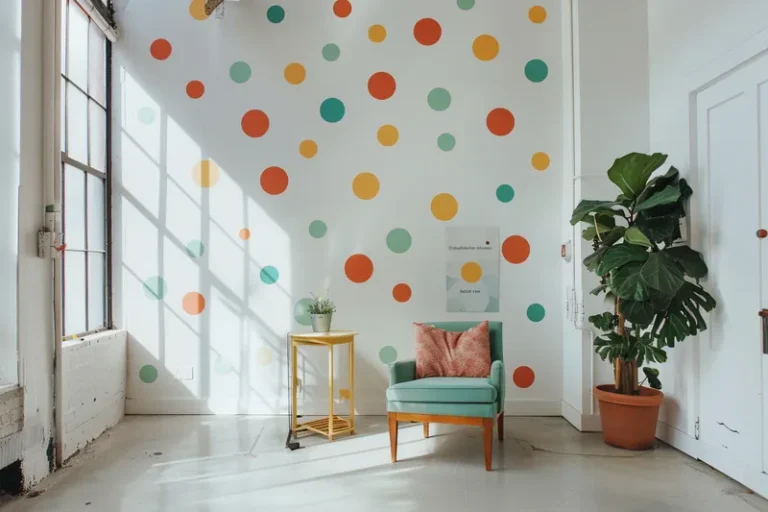 como pintar lunares en la pared