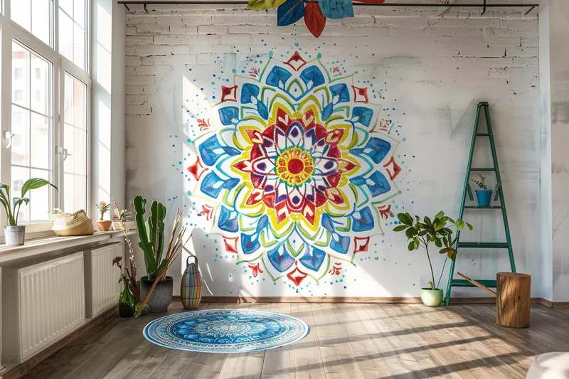 como pintar mandalas en pared