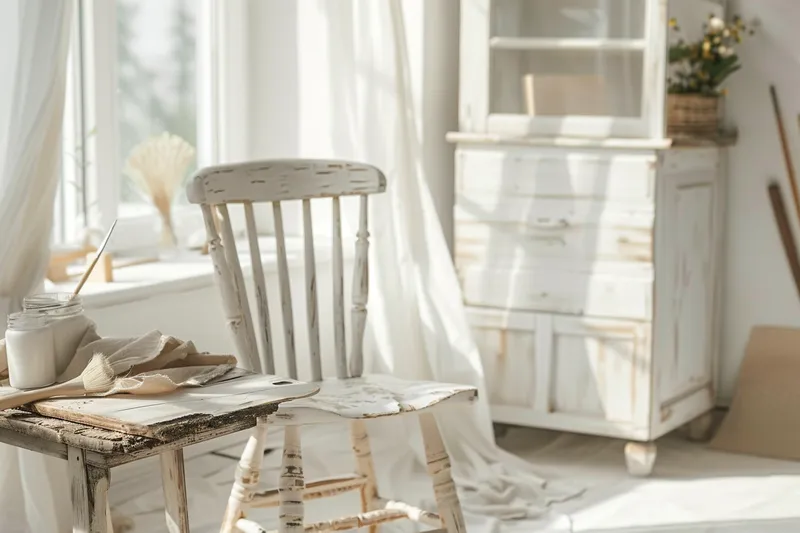 como pintar muebles de madera en blanco decapado