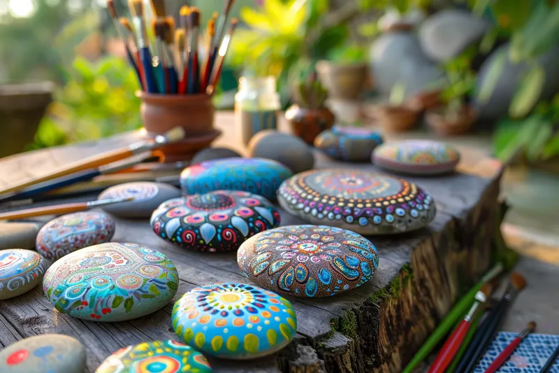 como pintar piedras para el jardin