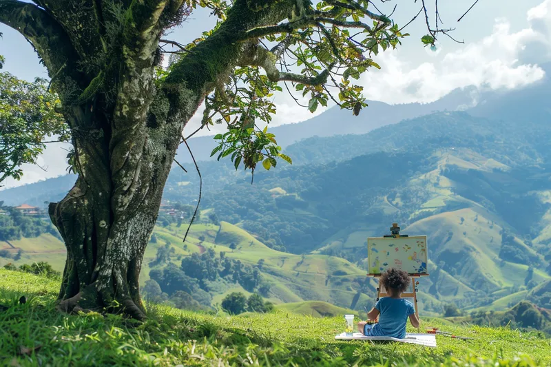 como pintar un paisaje para ninos