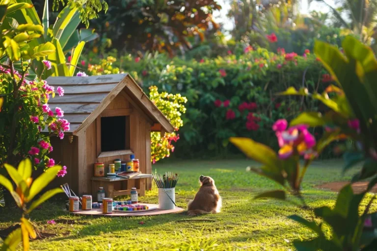 como pintar una casa de madera para perro
