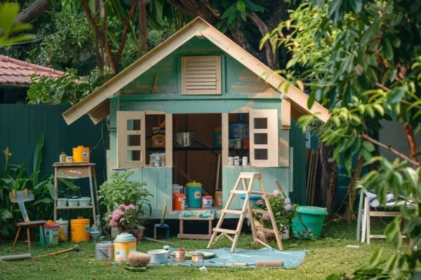 como pintar una casita de madera infantil