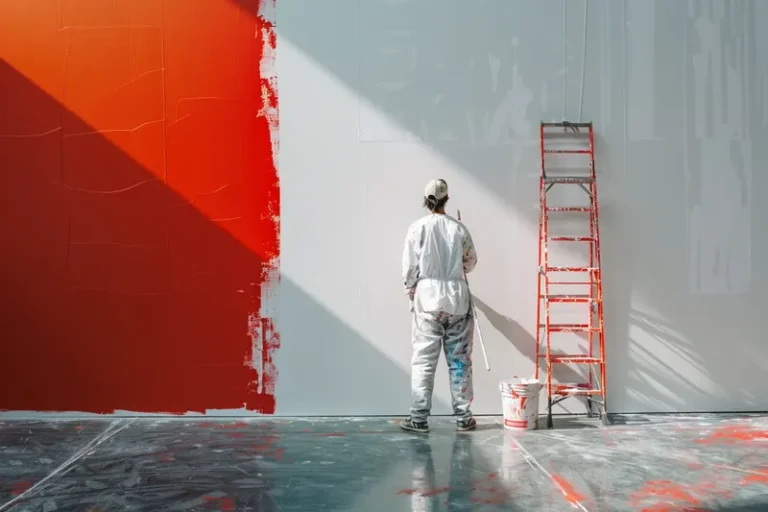 como pintar una pared de rojo